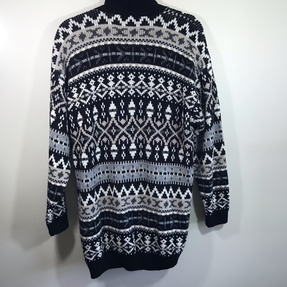 Vintage Chunky Open Front Cardigan Sweater USA - Picture 4 of 6